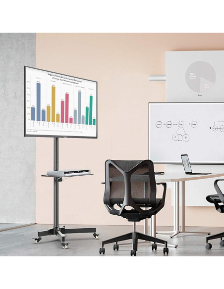 Supporto a Pavimento con Mensola Trolley TV LCD/LED/Plasma 23''-55''