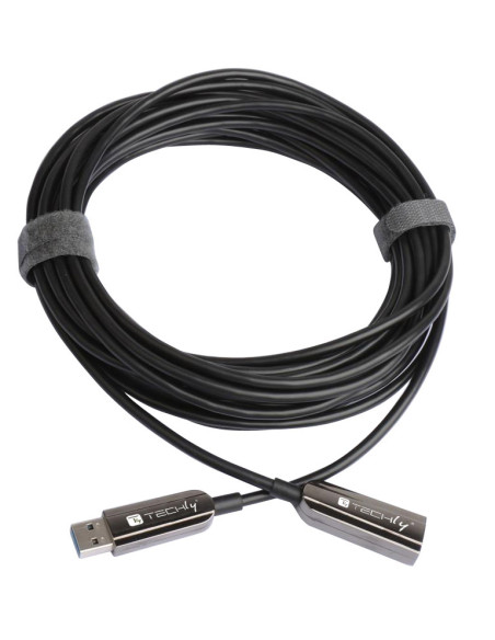 Cavo Ottico Attivo USB 3.0 SuperSpeed Active Optical Cable USB A M/F 10m Nero