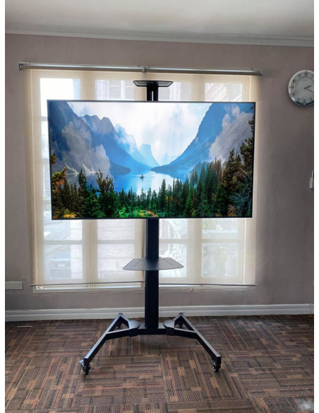 Supporto da Pavimento con Mensola TV/LED/LCD 37''-70'' Nero