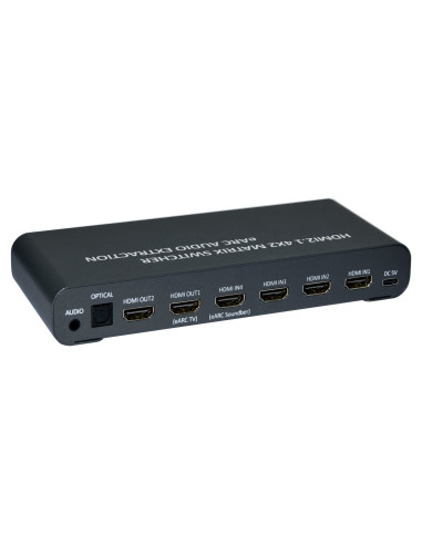 Switch Matrix HDMI 4x2 8K con Estrattore Audio Esterno