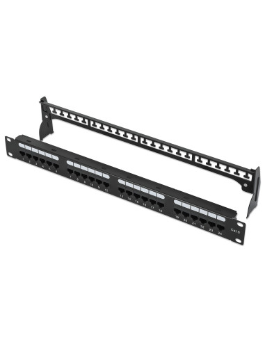 Pannello Patch UTP 24 Posti RJ45 Cat.6 con Barra Gestione Cavi