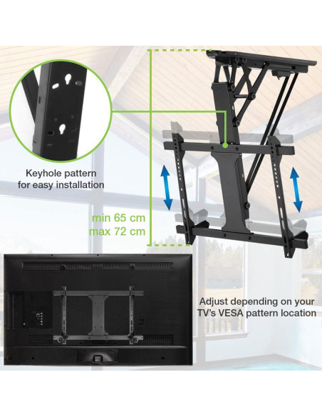 Supporto TV da Soffitto Inclinabile Motorizzato Integrazione Smart Home per TV da 32 a 70''