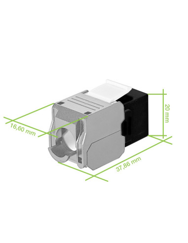 Frutto Keystone RJ45 Cat.6A UTP Tool-Free Nero Grigio