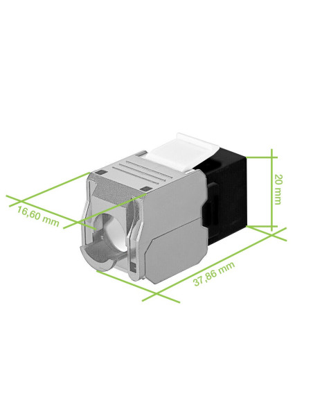 Frutto Keystone RJ45 Cat.6A UTP Tool-Free Nero Grigio