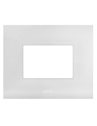 Placca Serie Smart44 in Metallo 3 Moduli Bianco Opaco