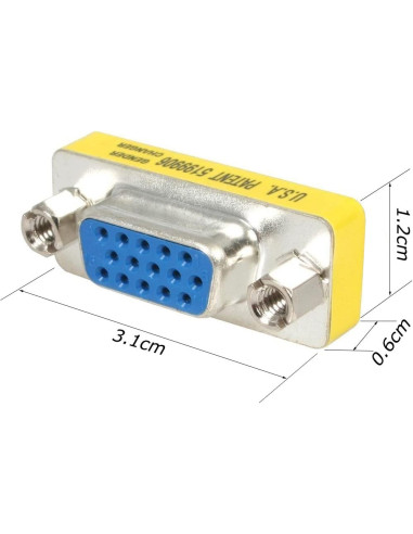 Mini Gender Changer VGA DB 15 poli HD M/F