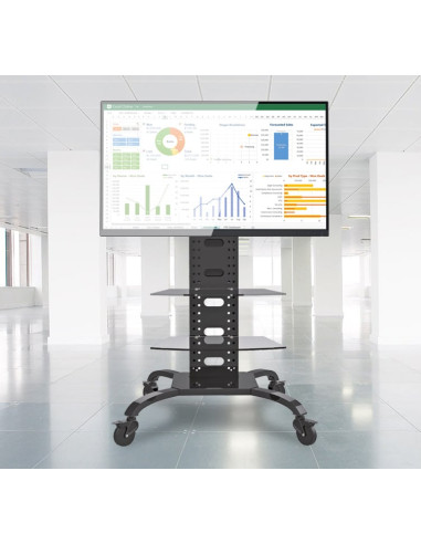 Supporto a Pavimento con 2 Mensole Trolley TV LCD/LED/Plasma 32-70''
