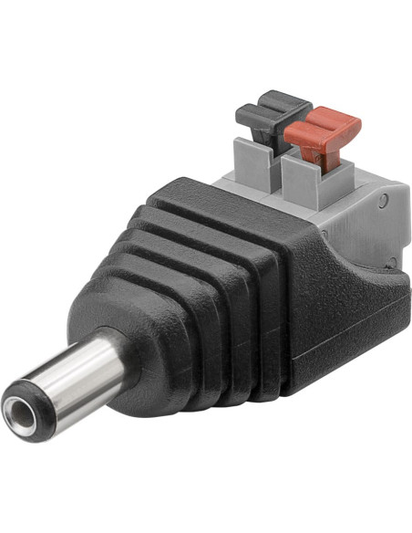 Adattatore Plug DC 2.1x5.5mm Maschio Terminal Block 2 pin con Pulsante