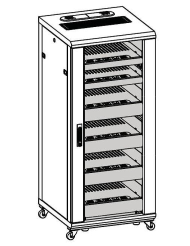 Armadio Rack 19'' 600x600 27U per Audio Video Nero