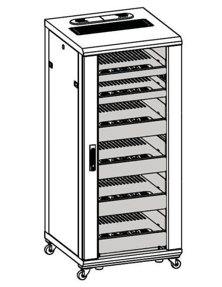 Armadio Rack 19'' 600x600 27U per Audio Video Nero