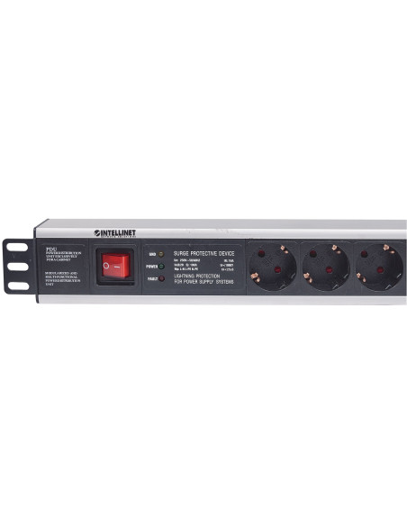 Multipresa per Rack 19'' 6 posti Spina Schuko Angolata 1.5U