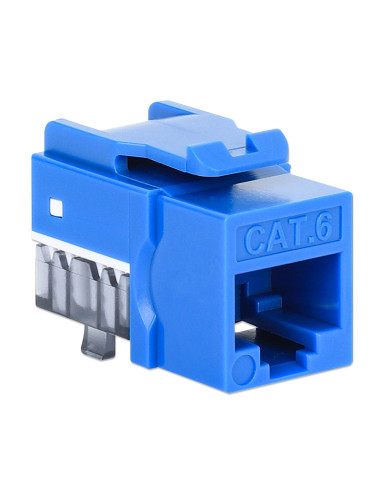 Frutto Keystone Slim Cat.6 per Cavo Rigido con Supporto Punch-Down 25 pz Blu