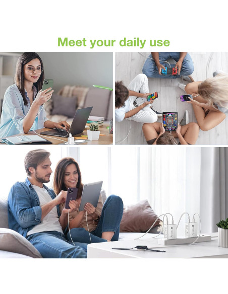 Caricatore Alimentatore 2 porte USB-C&trade da Muro 35W