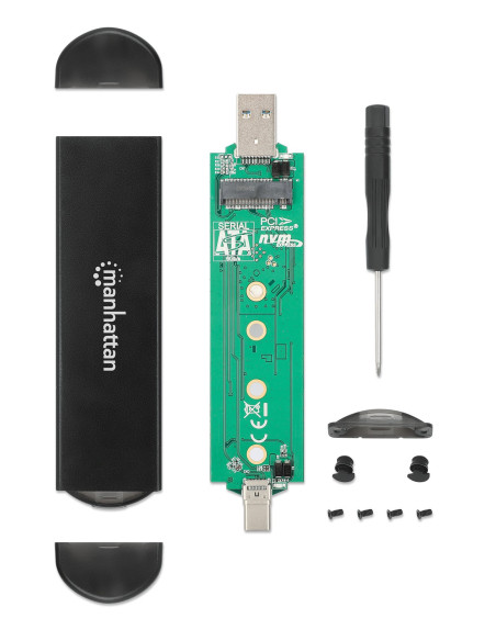 Box Esterno USB SSD M.2 NVMe e SATA Connessioni USB-C&trade e USB A