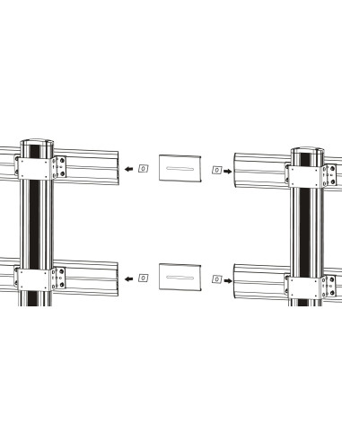 Kit Staffe di Giunzione per Supporto Video Wall da Pavimento ICA-TR4VW