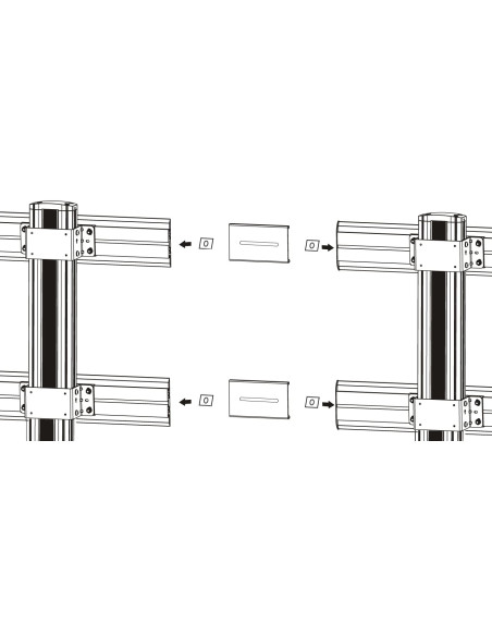 Kit Staffe di Giunzione per Supporto Video Wall da Pavimento ICA-TR4VW