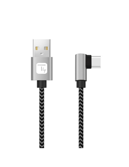 Cavo USB A Maschio 2.0 / USB-C&trade Maschio Angolato 2A 2 m Alluminio