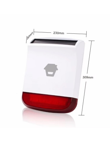 Sirena wireless con lampeggiante 110dB per antifurto con ricarica solare