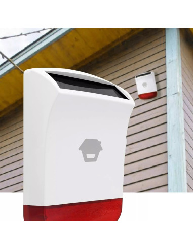 Sirena Wireless con Lampeggiante 110dB per Antifurto con Ricarica Solare