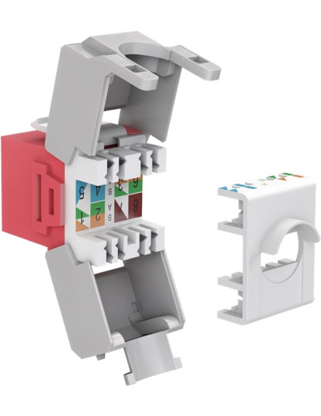 Frutto Keystone RJ45 Cat6A UTP 500MHz Rosso