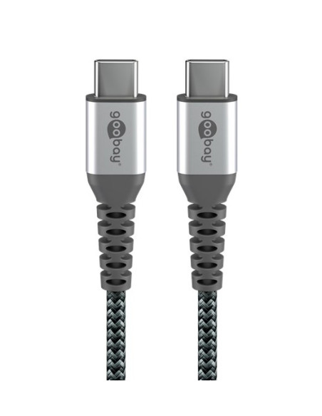 Cavo Tessile USB-C&trade Maschio/USB-C&trade Maschio 1 m Grigio