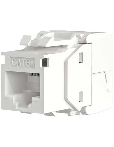 Frutto Keystone Cat.6A UTP Bianco con tappo antipolvere