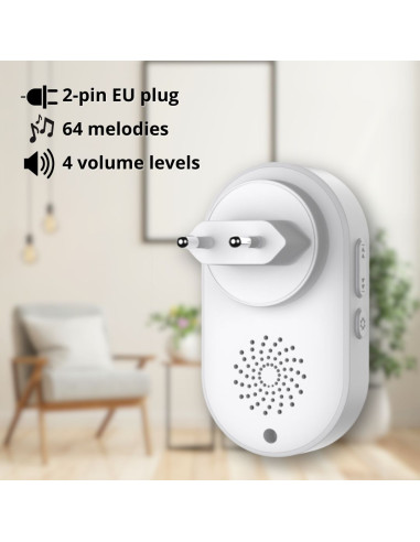 Ricevitore Aggiuntivo Campanello Wireless fino a 180m