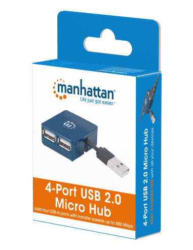 Micro USB Hub 2.0 4 porte, attivo