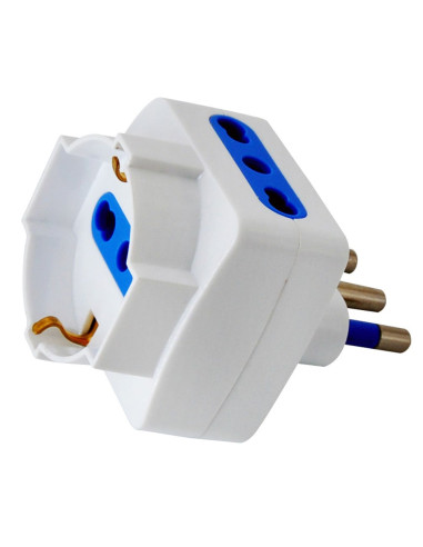 Adattatore Triplo Spina 2P+T 16A