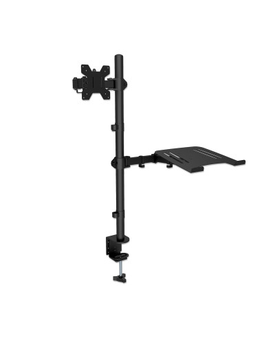 Supporto da Scrivania Braccio per Monitor 13-32'' e Mensola per Laptop