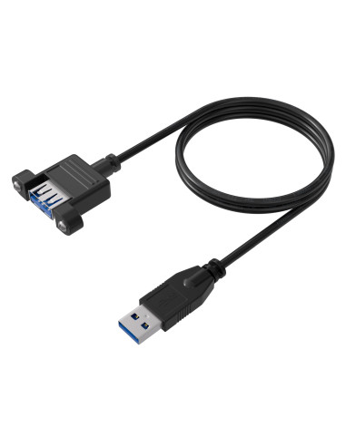 Cavo Prolunga USB 3.2 SuperSpeed A/A M/F da Pannello 1m Nero