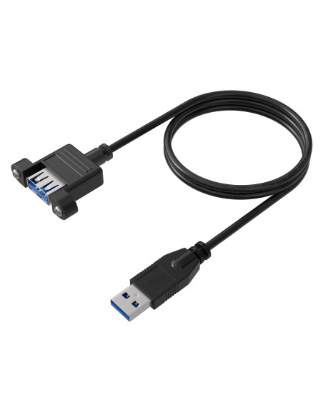 Cavo Prolunga USB 3.2 SuperSpeed A/A M/F da Pannello 1m Nero