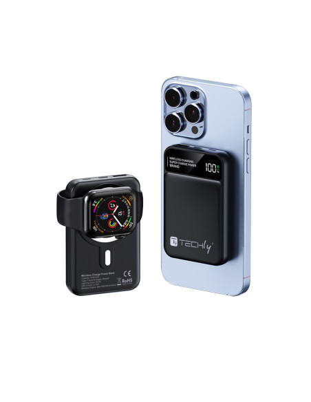 Power Bank Wireless Magnetico 3 in 1 con LED 10.000 mAh 22