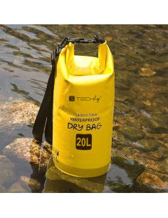 Sacca Impermeabile 20L Dry Bag con Tracolla Regolabile Giallo 2