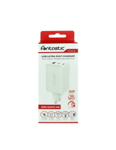 Caricatore Alimentatore GaN 100W 2x USB-C&trade 1x USB-A Power Delivery Fast Charger Bianco 2