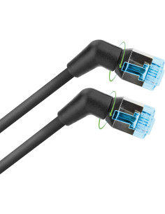 Cavo di rete Patch Slim Angolato 90&deg Rame TPE Cat. 6A Nero U/FTP 2 m 2