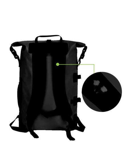 Zaino Impermeabile 25L Roll-Top con Tracolla Regolabile Nero