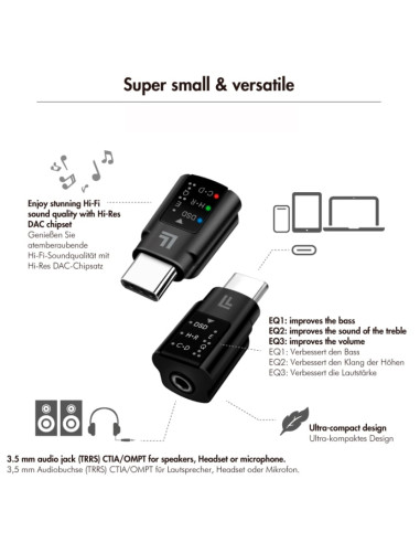 Adattatore Convertitore Audio DAC con Equalizzatore da USB-C&trade a 3