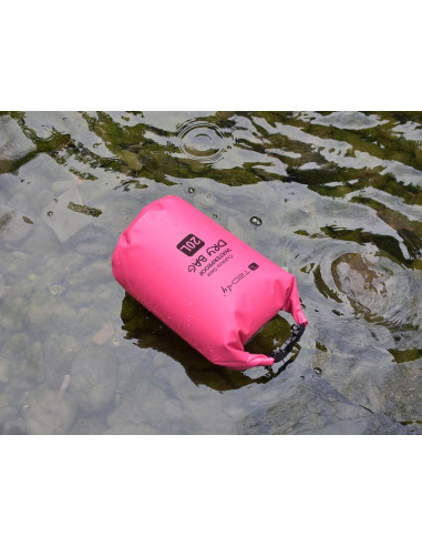 Sacca Impermeabile 20L Dry Bag con Tracolla Regolabile Fucsia