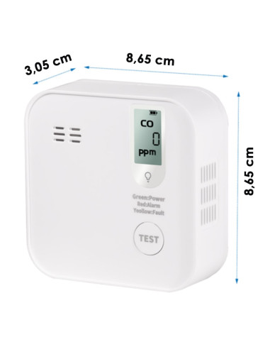 Rilevatore di Monossido di Carbonio 85 dB Batteria Litio Durata 10 anni