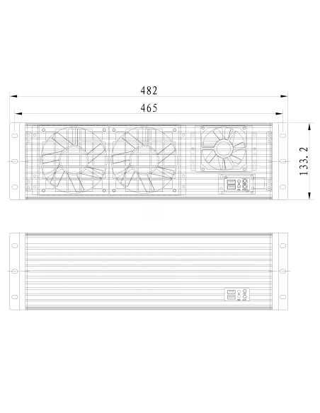 Chassis Industriale da Rack 19'' 3U Ultra Compatto Nero