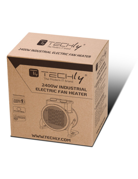 Riscaldatore Ceramico Industriale 2400W con Regolazione Angolo di Soffiaggio Verticale