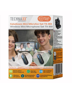 Set 2 Mini Microfoni Lavalier Wireless con Ricevitore USB-C&trade e Custodia di Ricarica 2