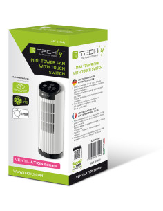 Mini Ventilatore a Torre 13'' 3 Velocit&agrave con Interruttore Touch Oscillazione 70&deg e Timer 2