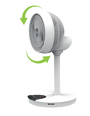 Ventilatore 9'' 2 in 1 con Piantana a 2 Altezze 12 Velocit&agrave con Telecomando Oscillazione a 720&deg e Timer