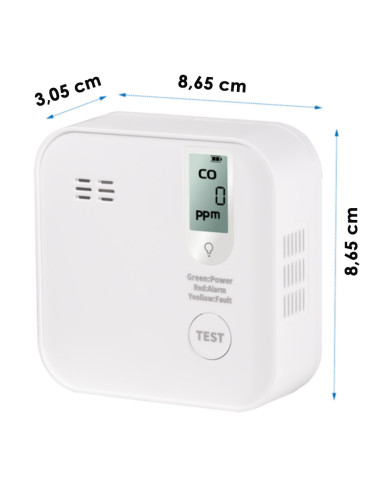 Rilevatore di Monossido di Carbonio 85 dB Batteria Litio Durata 10 anni