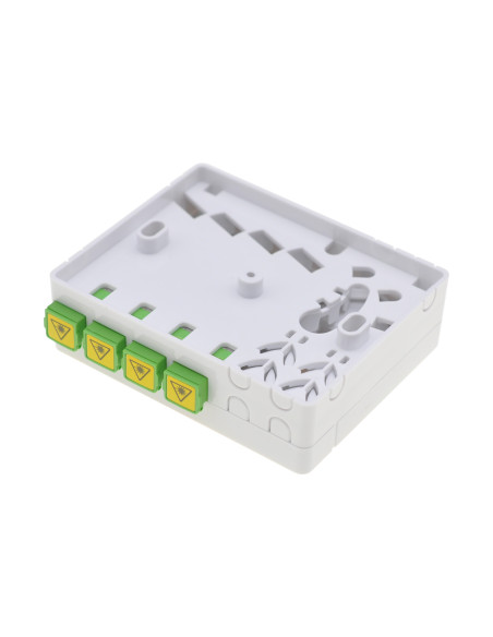 Scatola di connessione indoor FTTH per 4 fibre SC-APC a muro o guida Din
