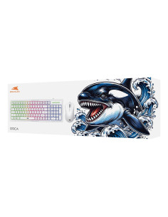 Kit Tastiera 101 Tasti e Mouse USB 7200 dpi Bianco 2