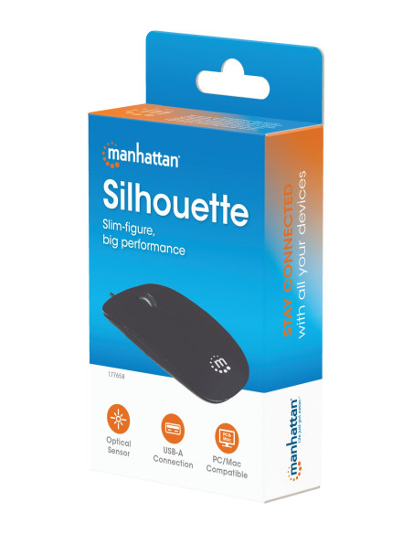 Mini Mouse Ottico USB Silhouette 1000 Dpi Nero
