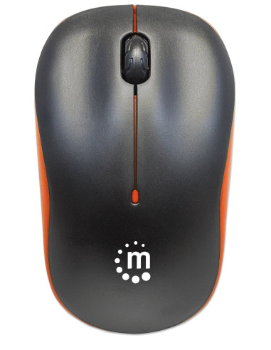 Mouse Ottico Wireless con Micro Ricevitore USB 1000 Dpi Nero/Arancione